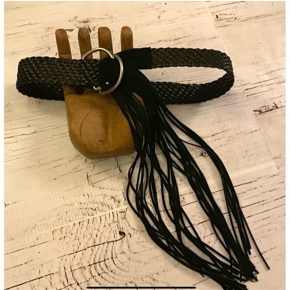 🤎Boho FRINGE leather Woven Belt Fringe🤎 - Picture 1 of 10
